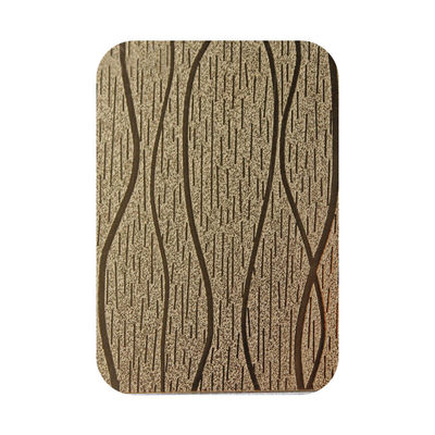 Gold Mirror Wooden Pattern Embossed Stainless Steel Sheet