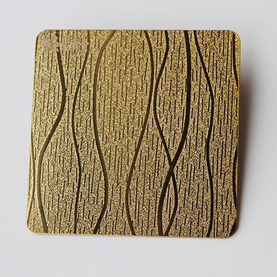 Gold Mirror Wooden Pattern Embossed Stainless Steel Sheet