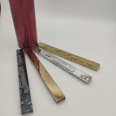 Finitura per piastrelle in acciaio inossidabile JIS 304 con profilo a U e V con placcatura colorata per protezione decorativa dei bordi
