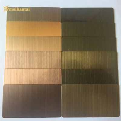 Lo strato decorativo di acciaio inossidabile dei piedi 4*8 personalizza la spazzola della linea sottile del rivestimento di colore di PVD
