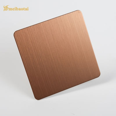 Prezzo buono PVD in oro rosa marrone rivestito con 201 gradi di linea di capelli lamiera in acciaio inossidabile 1219x2438 mm per applicazioni decorative in linea