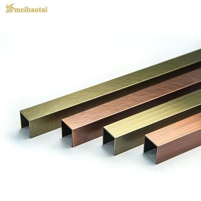 Prezzo buono Bordo d'angolo esteriore di Inox 304 bronzei di colore di rame di profilo di acciaio inossidabile U di 8FT in linea