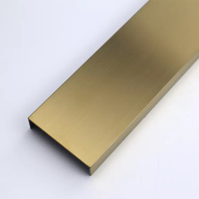 Disposizione decorativa 15mm delle mattonelle di acciaio inossidabile della disposizione di acciaio inossidabile U dell'oro di PVD