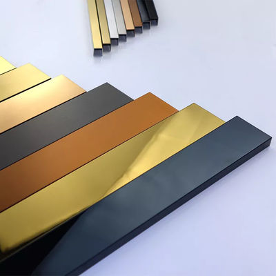 Profilo a U in acciaio inossidabile 304 di dimensioni personalizzate con rivestimento PVD colorato per battiscopa e applicazioni a canale a U