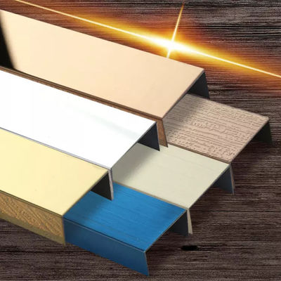 Bordo per piastrelle a forma di U decorativo in acciaio inossidabile 304, 20 mm, rivestito PVD a colori