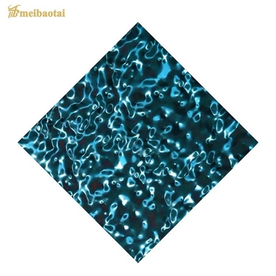 0.8MM Blu Verde Specchio Acqua Ripple Stainless Steel Sheet 1219x2438mm