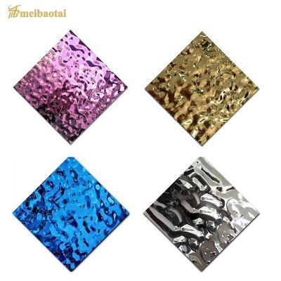 Lastra di acciaio inossidabile laminata a freddo 304 con finitura superficiale 8K e motivo a onde d'acqua