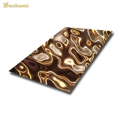 SS304 201 Pvd Rivestimento colorato Specchio Acqua Rivolte foglio Decorativo Parete