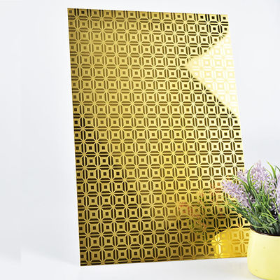 Lastra in acciaio inossidabile per ascensore 4x8 con rivestimento PVD inciso a specchio per porte e applicazioni decorative