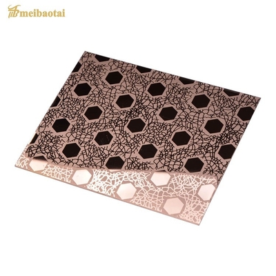 0.95mm Spessore ascensore lamiera in acciaio inossidabile oro rosa lucidato finitura incisione