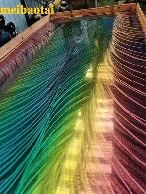 Laser Pattern Rainbow Stainless Steel Sheet 0,65 mm di spessore per ufficio Hall Club Hotel Lobby Decorazione