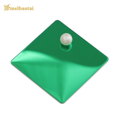 Lastra decorativa in acciaio inossidabile con finitura a specchio verde e rivestimento PVD blu, spessore 1,2 mm