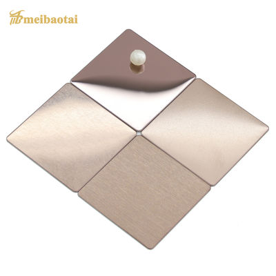 Prezzo buono Fogli di acciaio inossidabile ASTM 304 con rivestimento PVD Rose Golden e finitura spazzolata 8K in 1219x2438mm Dimensione in linea