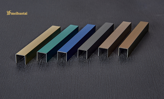 304 Piastrelle in acciaio inossidabile Decorative U Profile con V Groove