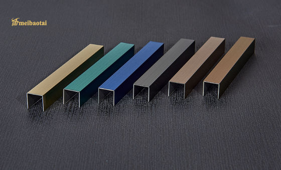 304 Acciaio Inossidabile Profilo Decorativo a U per Piastrelle con Scanalatura a V e Rivestimento Colorato