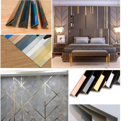 Profilo a U in acciaio inossidabile JIS Standard 304 con scanalatura a V per protezione decorativa