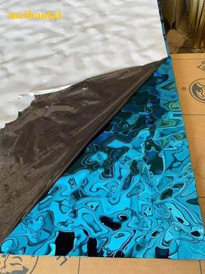 Prezzo buono Ss304 201 lamiera in acciaio inossidabile specchio blu lamiera ondulata piastra di decorazione in linea