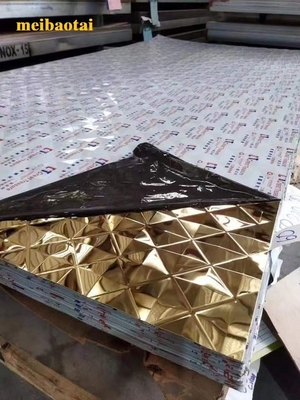 Specchio d'oro Diamante intagliato lamiera di acciaio inossidabile Quadrato
