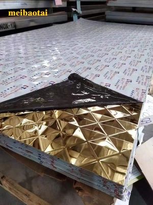 Prezzo buono Specchio d'oro Diamante intagliato lamiera di acciaio inossidabile Quadrato in linea