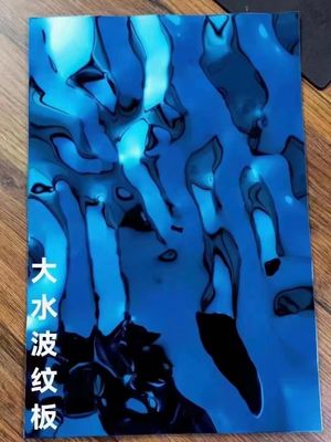 Blue Mirror Water Ripple 304 Grade Sostenibile Placca di acciaio inossidabile laminata a freddo con spessore di 1,20 mm