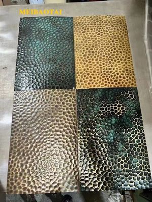 Prezzo buono 4*8FT Antico Color Acciaio inossidabile Fogli in rilievo Spessore 0,85 mm in linea