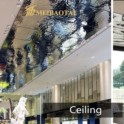 Prezzo buono Ss304 201 0,65 mm Specchio Acqua Rivolte foglio Decorazione soffitto, parete in linea