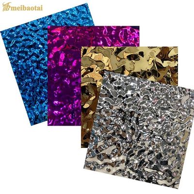 Finitura specchio d'argento Acqua ondulata lamiera in acciaio inossidabile 1219x2438mm Dimensione con spessore di 0,65mm per uso decorativo