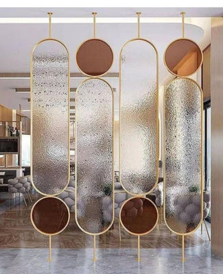 Prezzo buono Divisoria per interni in acciaio inossidabile con rivestimento dorato e taglio laser, dimensioni personalizzate in linea