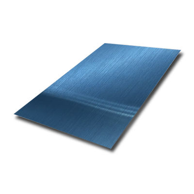 Piastra in acciaio inossidabile PVD blu con grado standard EN 304/201 e spessore da 0,3-1,2 mm per applicazioni decorative
