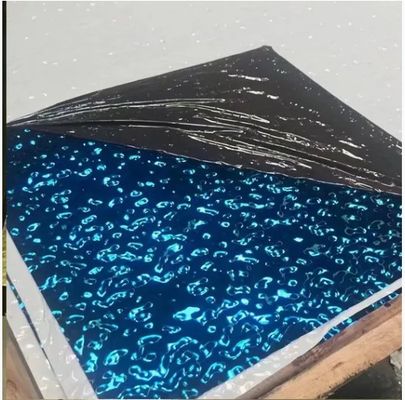 Lamiera in acciaio inossidabile con rivestimento PVD colorato a onda d'acqua, spessore 0,65 mm, dimensioni 1219x2438 mm per design d'interni e architettonico