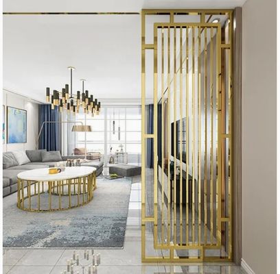 Rose Gold Mirror Stainless Steel Room Divider Decoration Hotel , Living rooms
