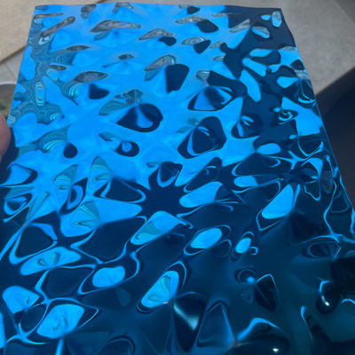 Blue Mirror Stamped Stainless Steel Plate PVD Panel