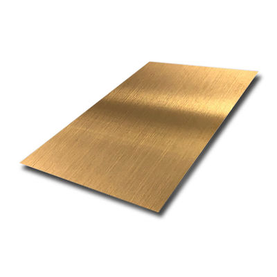 PVD Ti rivestito d'oro 304 Grade Hairline lamiera di acciaio inossidabile 1219x2438mm