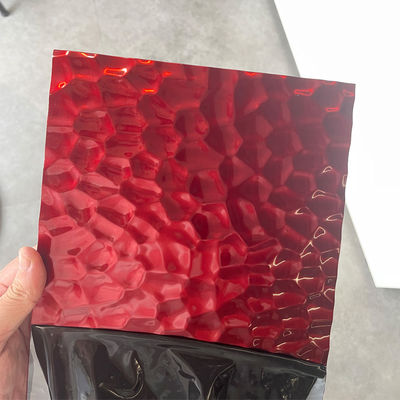 Honeycomb Design Cina Specchio rosso intagliato lamiera in acciaio inossidabile con spessore di 0,85 mm per uso decorativo