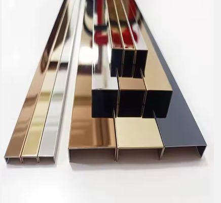 8K specchio in acciaio inossidabile U Profile Decorazione Parete con anti-stampa digitale e PVD Color Coating
