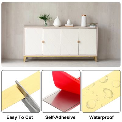 Prezzo buono PVD Color Rivestito 201 Acciaio inossidabile Piastrelle Trim Adesivo Roll Flat Tape Facile da pulire in linea