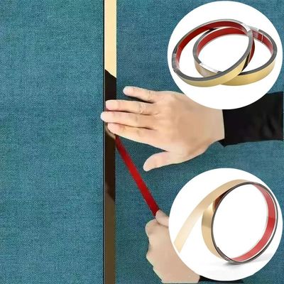 Prezzo buono PVD Color Coated 201 Acciaio inossidabile Flat Trim Adhesive Roll per i bordi delle piastrelle facili da pulire in linea