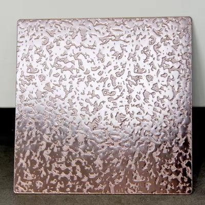 Prezzo buono Lastra in acciaio inossidabile goffrata color oro rosa con spessore di 0,85 mm e superficie a specchio per decorazione in linea