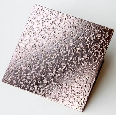 Lastra in acciaio inossidabile goffrata con finitura a specchio, spessore 0,85 mm, colore oro rosa, per pannelli decorativi a parete