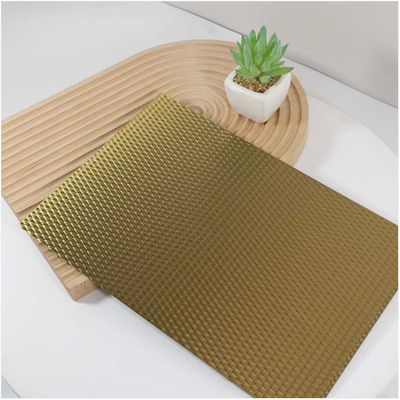 Lamiera in acciaio inossidabile goffrata con superficie a specchio, spessore 0,85 mm, colore oro, per pareti decorative