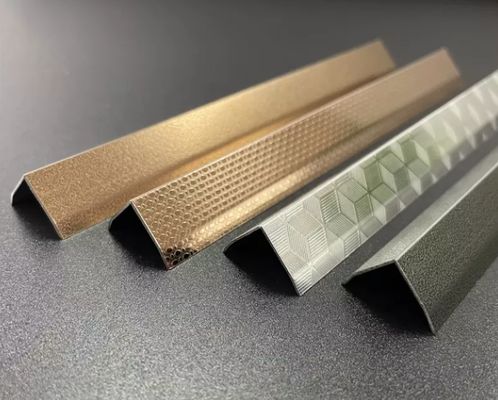 Stainless Steel L Tile Trim 304 Grade V Grooved Tile Strip  For Wall Floor