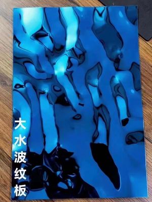 Prezzo buono PVD Blue Mirror Color Sheet Water Ripple Stainless Steel Plate in linea