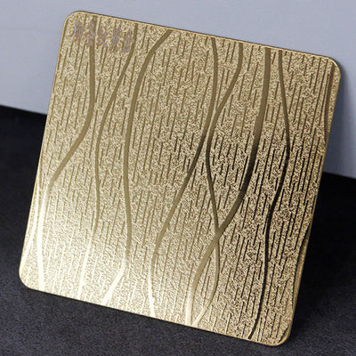 Prezzo buono Lastra in acciaio inossidabile goffrata con motivo in legno a specchio dorato, spessore 0,85 mm, per pannelli decorativi a parete in linea