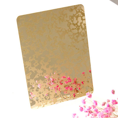 Prezzo buono Gold Mirror Etched Design Stainless Steel Sheet Decor Sheet in linea