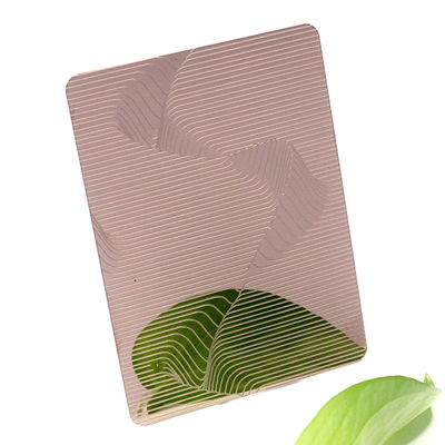 Prezzo buono Rose Gold Mirror Etched Stainless Steel Sheet  With Laser PVC Film in linea