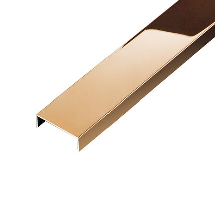 Prezzo buono Ss304 201 Rose Gold Hailrine Acciaio inossidabile U Tile Trim Decorazione Parete in linea