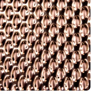 Lastra in acciaio inossidabile con motivo a rombi goffrato color oro rosa, spessore 0,85 mm, per pareti e soffitti decorativi