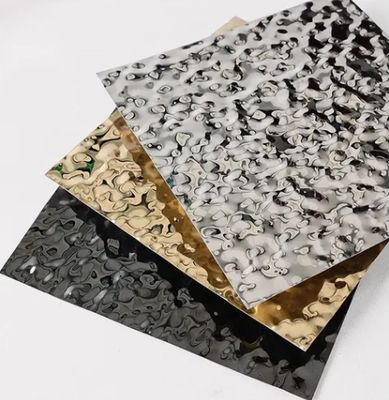 Prezzo buono Lastra in acciaio inossidabile con finitura a specchio, rivestita in PVD colorato, spessore 0,65 mm, con motivo a onda d'acqua per soffitti e pareti decorative in linea