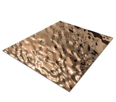 Prezzo buono Decorazione a specchio con effetto onda d'acqua in oro rosa per pareti, soffitti, hotel in linea