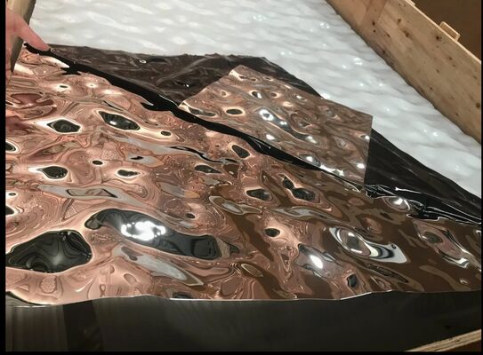 Prezzo buono Pannello Decorativo in Acciaio Inox con Effetto Onda d'Acqua 3D, Finitura a Specchio in linea
